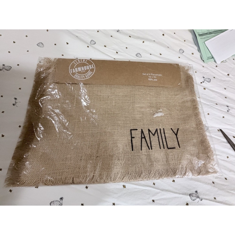 Farmhouse Living Sentiments Placemats Burlap Placemats Tan Set Of 4